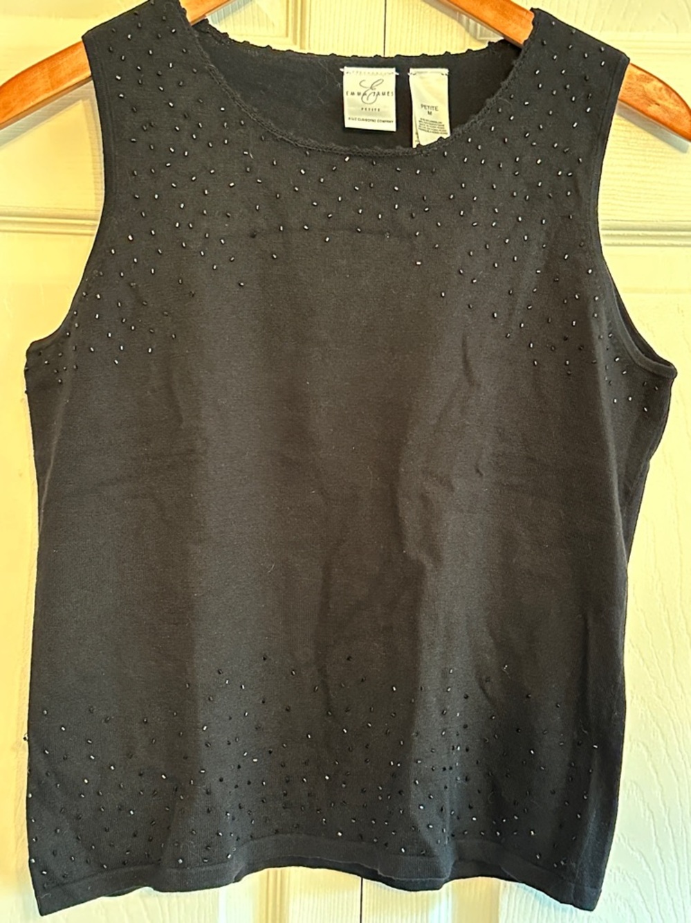 Liz Claiborne Black Petite Knit Cardigan with Button Detail and tank